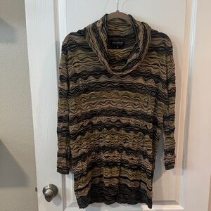 Jones New York Multicolor Cowl Neck Sweater